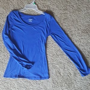 Royal blue long sleeve fitted top